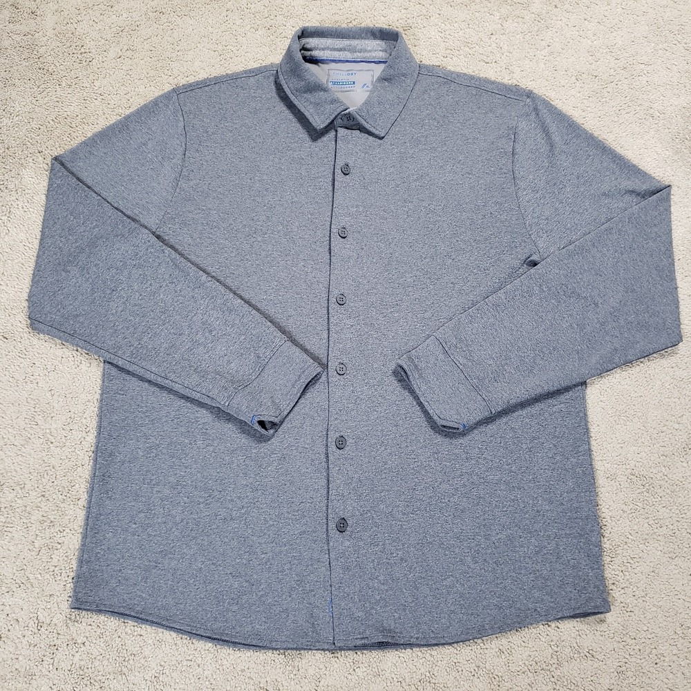 Twillory Shirt Mens XL Gray Athleisure Lounger Button Down Casual Work